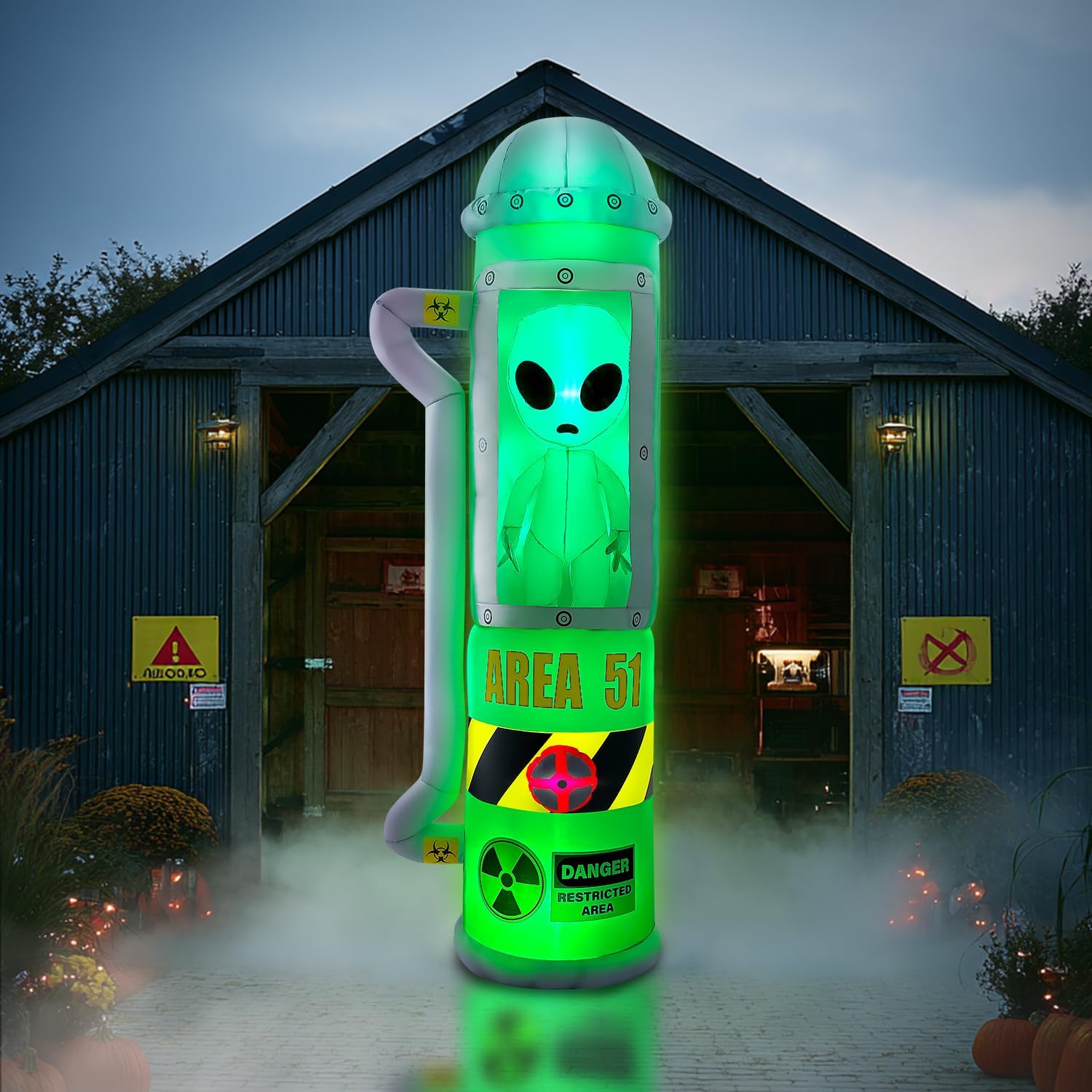 8FT Halloween Inflatables Outdoor Decoration, Alien Inflatble Halloween Decor Outdoor Built-in LED Lighted Blow Up Decoration Home Yard Outdoor Indoor Garden Lawn Decor