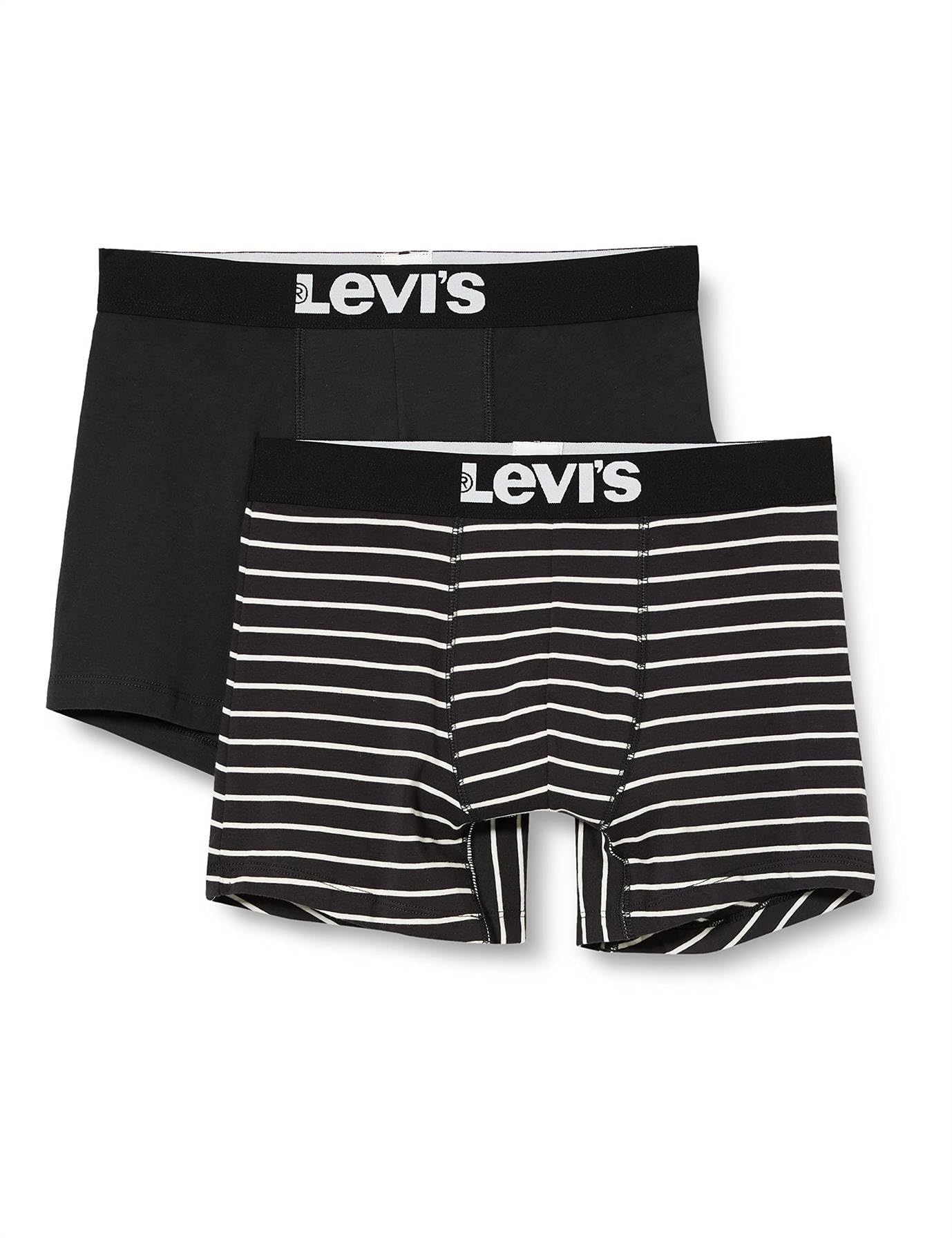 Levi's Men's Jet Black - Underwear - Boxer Shorts - Vintage Stripe Yd (2-Pack) - Xxl