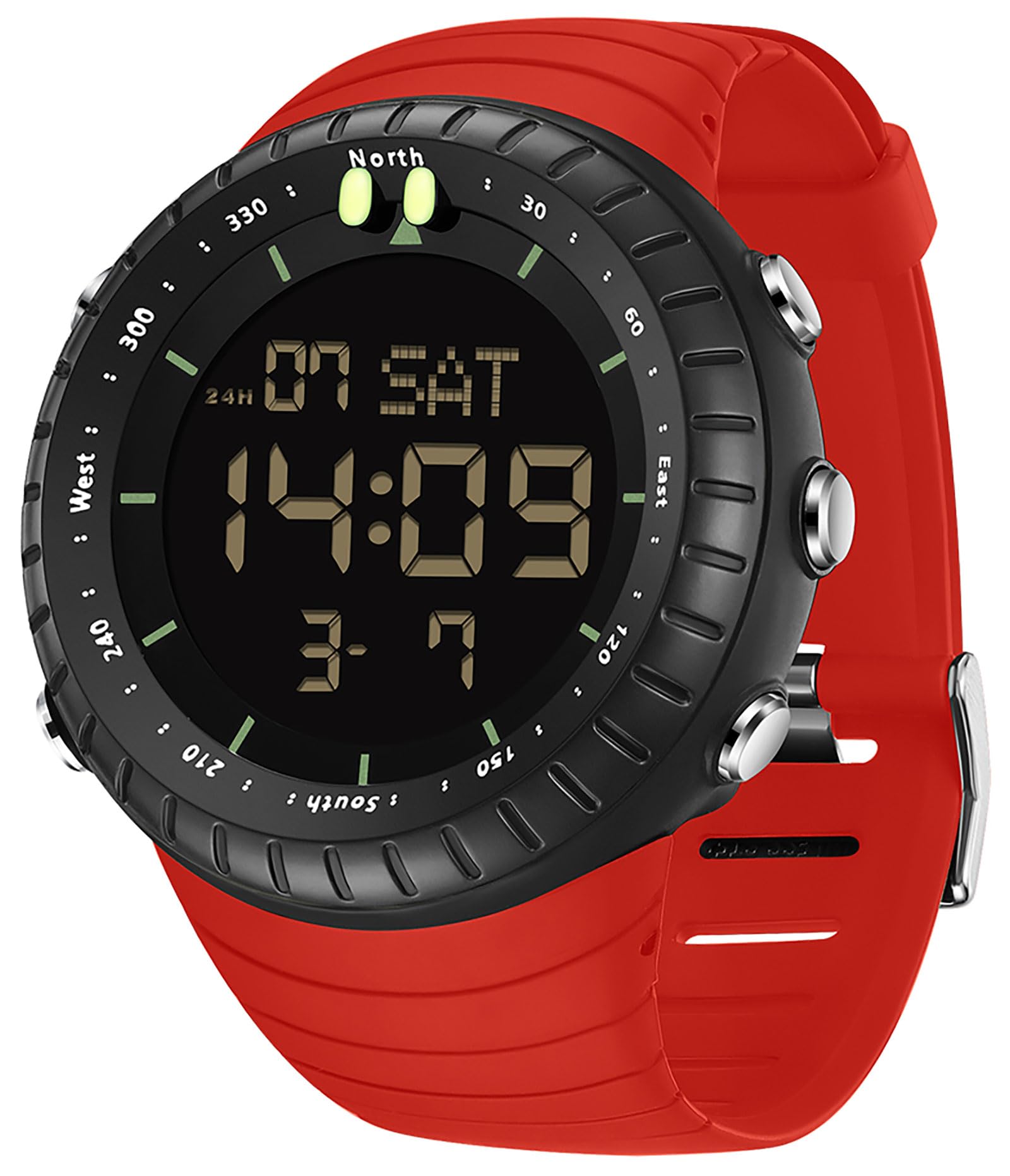 findtime Herrenuhr Großes Display Sportuhr Digitaluhr Outdoor Militär Digital Armbanduhr Herren Taktische 5ATM Wasserdicht Jungentliche mit Beleuchtung Stoppuhr Countdown für Ältere Jungen Schwarz