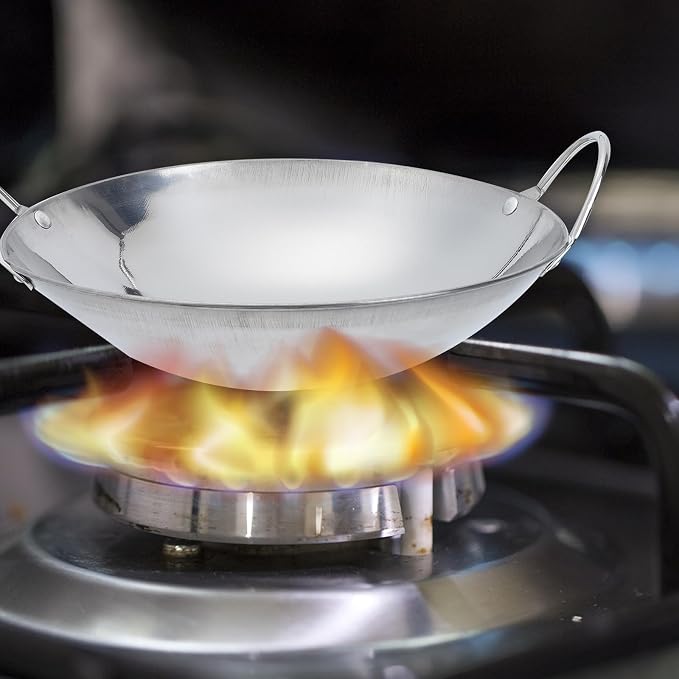 Wok de acero inoxidable 9 pulgadas GANAZONO miniatura 7