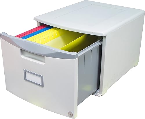 Miniatura 3 de Storex Mini archivador de un solo cajón con cerradura, legalcarta, gris (61251A01C)