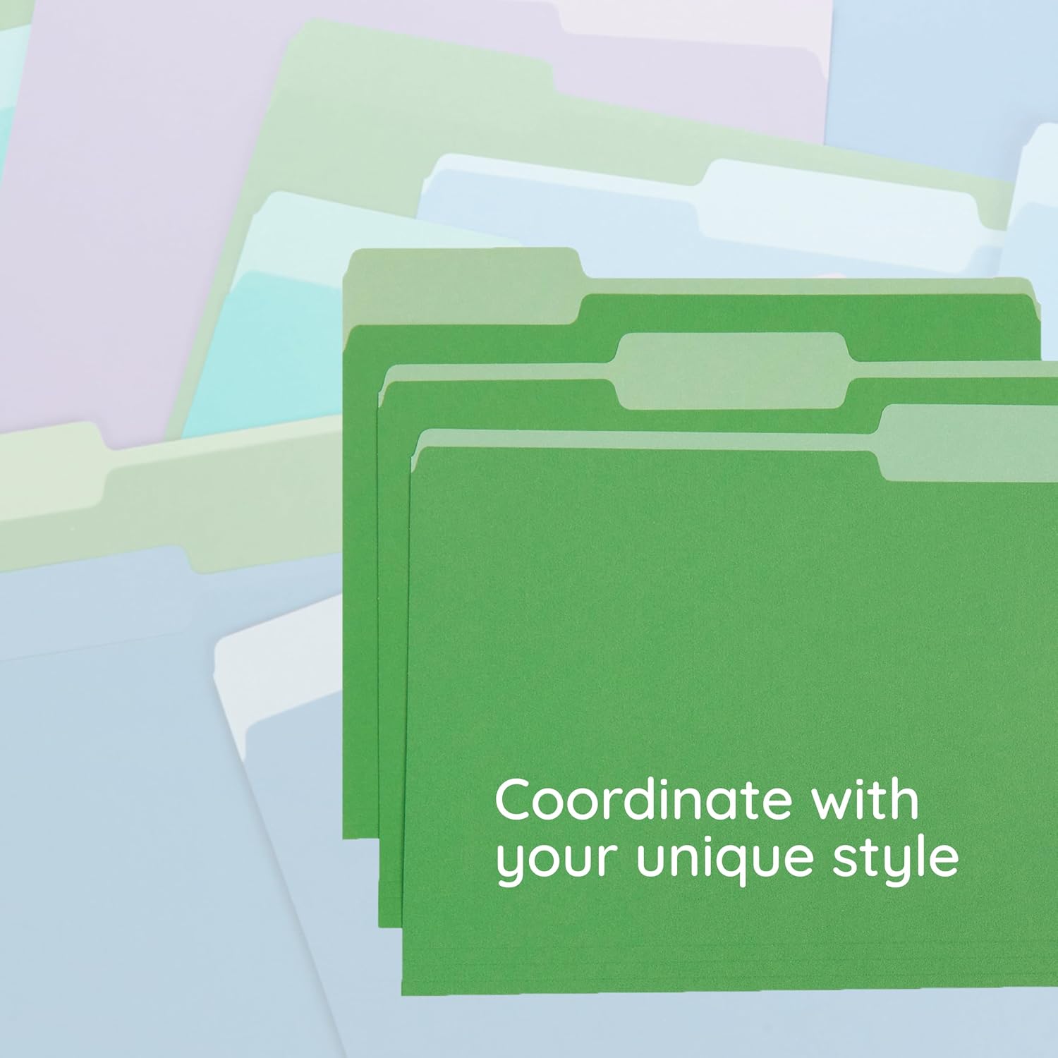 100 Blue Summit Supplies Green File Folders, Two-Tone, 1/3 Cut Tabs, Letter Size, Durable 11pt Paper, File Folders Green, Bulk 100 Pack