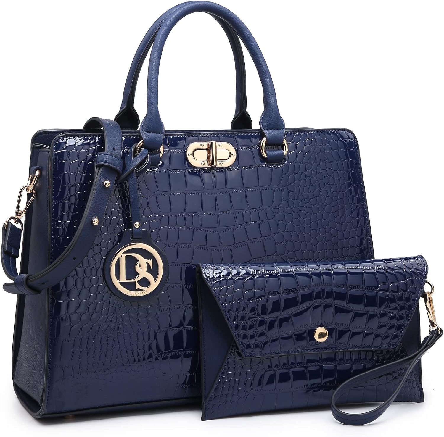 Dasein Women Handbags Purses Ladies Work Purse Satchel Tote Top Handle Shoulder Bags with Matching Clutch