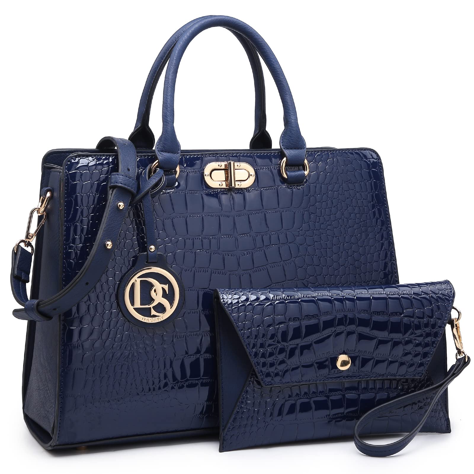 DaseinWomen Handbags Purses Ladies Work Purse Satchel Tote Top Handle Shoulder Bags with Matching Clutch