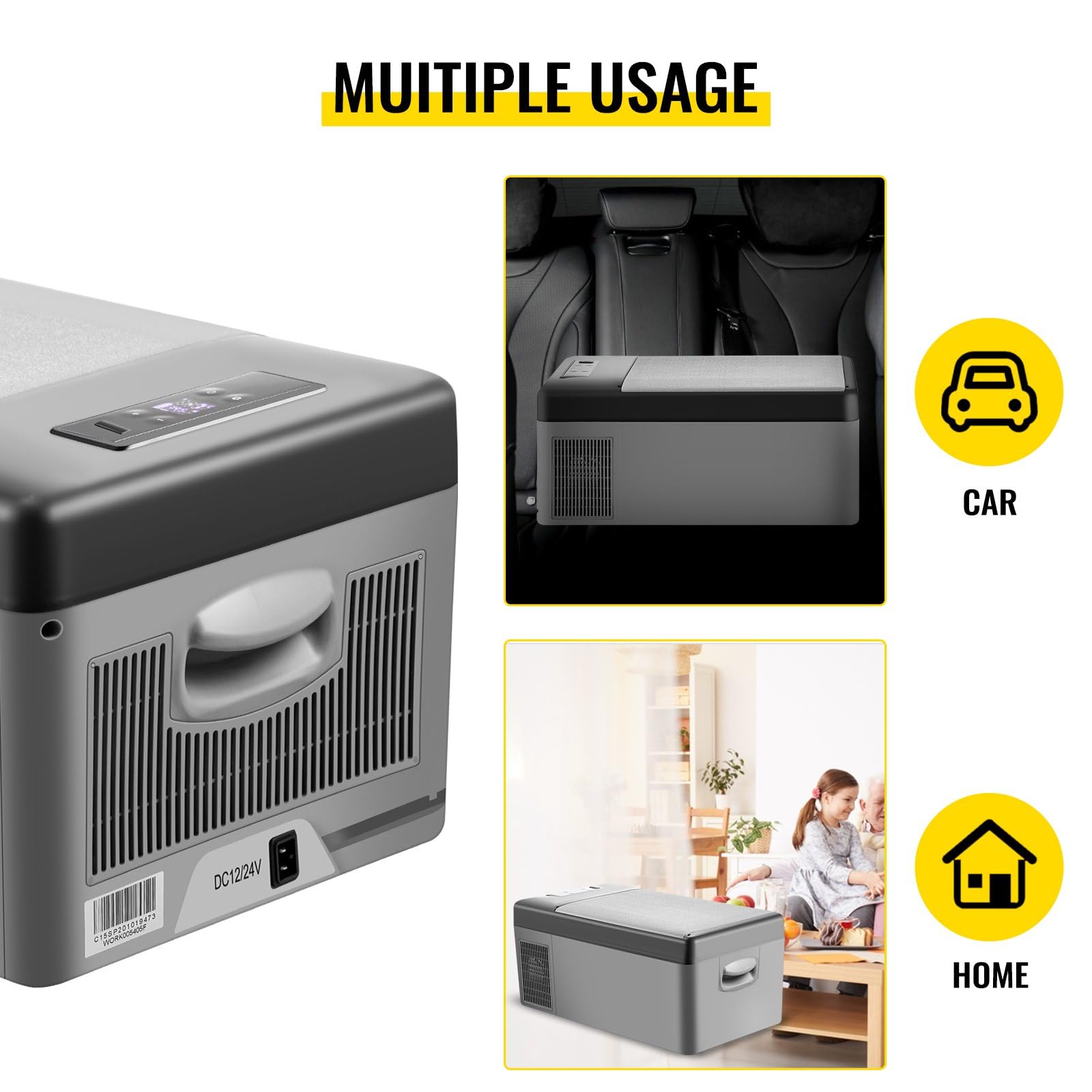 15L Mini Nevera Pequeñas Portátil Eléctrica Congelador Compresor Refrigerador de Coche 12V Rango de Temperatura - 20 ℃ - 10 ℃,Adecuado para Familias, Campamentos, Autocaravanas, etc.