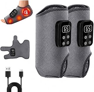 Fussmassagegerät,kabelloses elektrisches Fußmassagegerät für Schmerzlinderung & Durchblutung,3-in-1 Triple Therapy Foot Massager mit 2000mAh Akku,6 Heizstufen bis 65°C,Gesundheit Geschenk,2 Stück grau