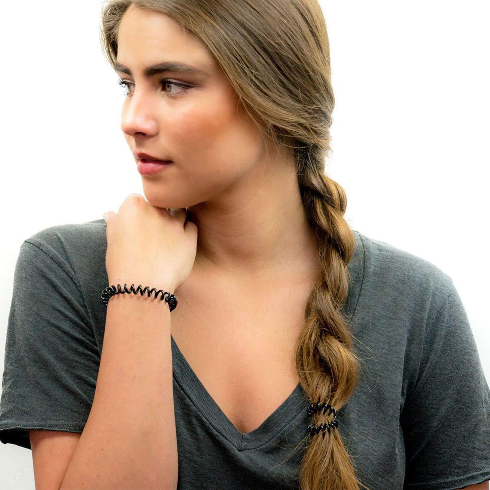 Spiral Hair Ties, Waterproof Hair Ties No Damage - Image 3