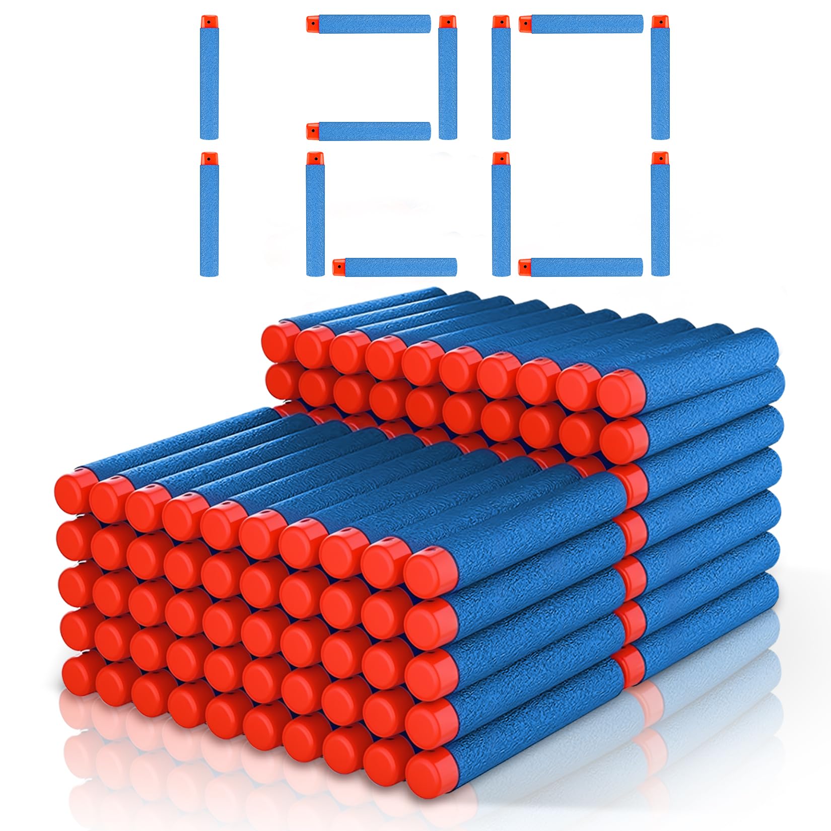 120 Pz Dardi per Nerf, Set di Ricarica di Dardi in Schiuma per Nerf N-Strike Elite Series Blaster, Darts di Ricarica per Esterni per famiglie, Bomboniere per feste accessori (7,2 x 1,3 cm)