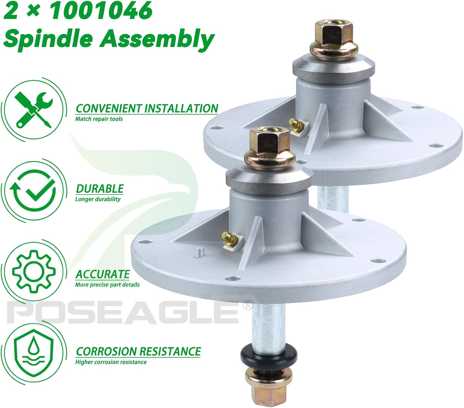 2 Pack 1001046 Spindle Assembly Replaces Murray 492574ma Spindle Assembly, 092574, 94129MA for Murray Many 38'' 40'' 42'' 46'' 52'' Lawn Tractors
