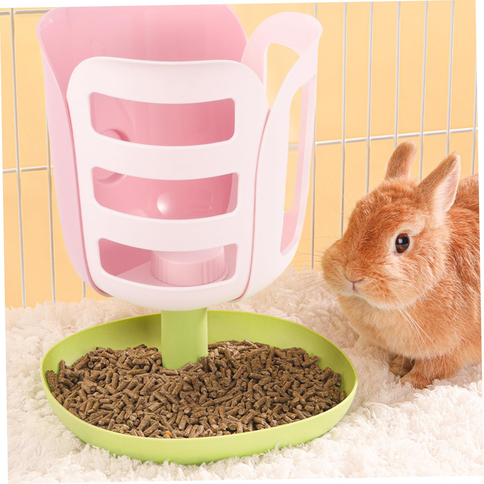 Happyyami Soporte De Alimentación para Conejos Forma De Tulipán Comedero Antidesperdicio para Mascotas Pequeñas para Conejos Chinchillas y Cobayas