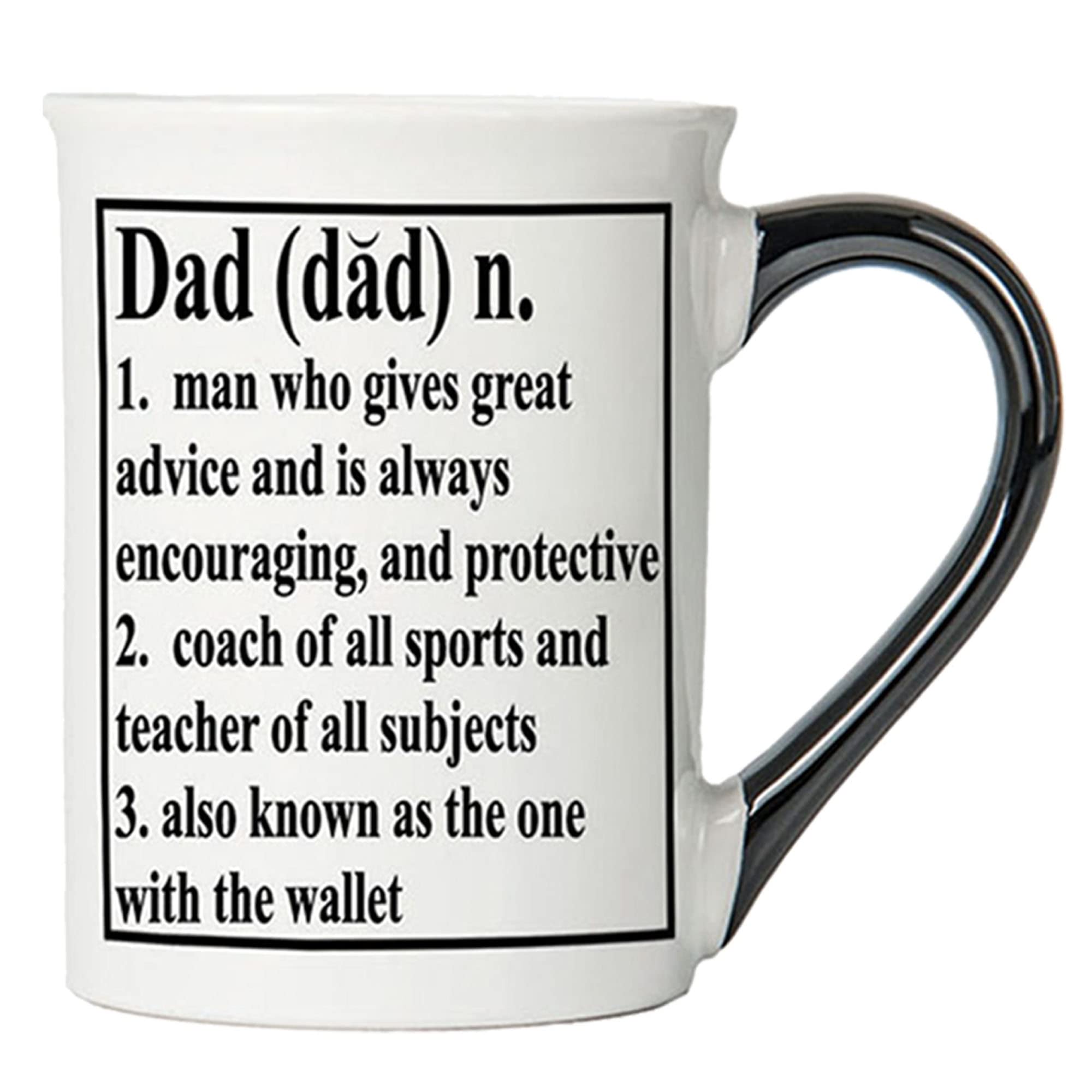 Cottage Creek Dad Mug 16 oz Black and White Gift Boxed Ceramic Dad Coffee Cup Coffee Mugs for