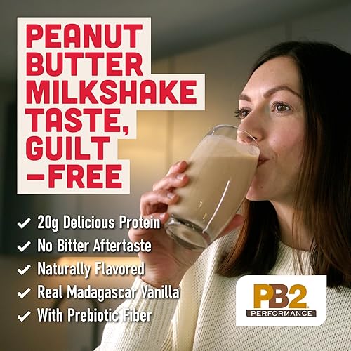 Miniatura 5 de PB2 Performance - Polvo de proteína de maní con vainilla de Madagascar  tarro de 2 libras  071oz de proteína vegana a base de plantas sin OMG sin
