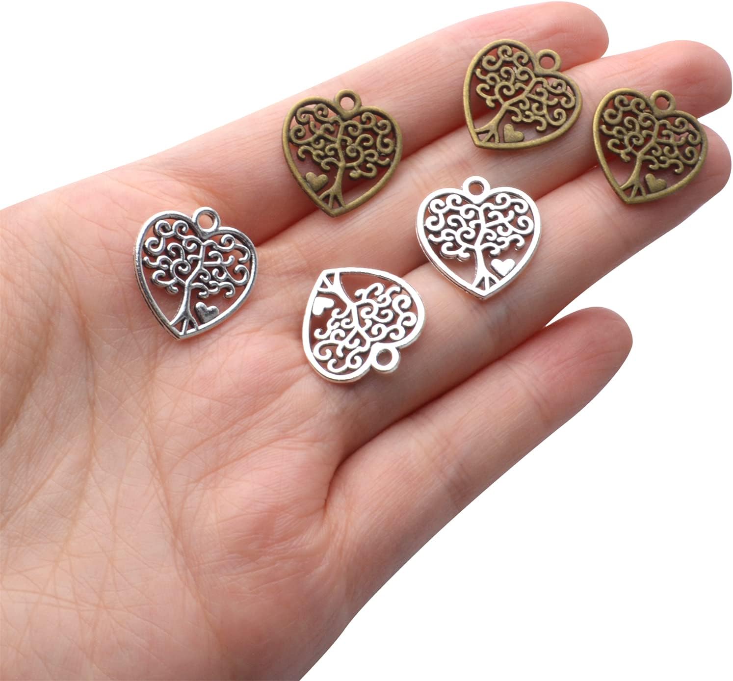 BronaGrand Heart Shape Charm Heart Love Pendants Heart Bead Charms Necklace Charms for DIY Jewelry Earrings Bracelet Making and Crafting Accessory - Image 7