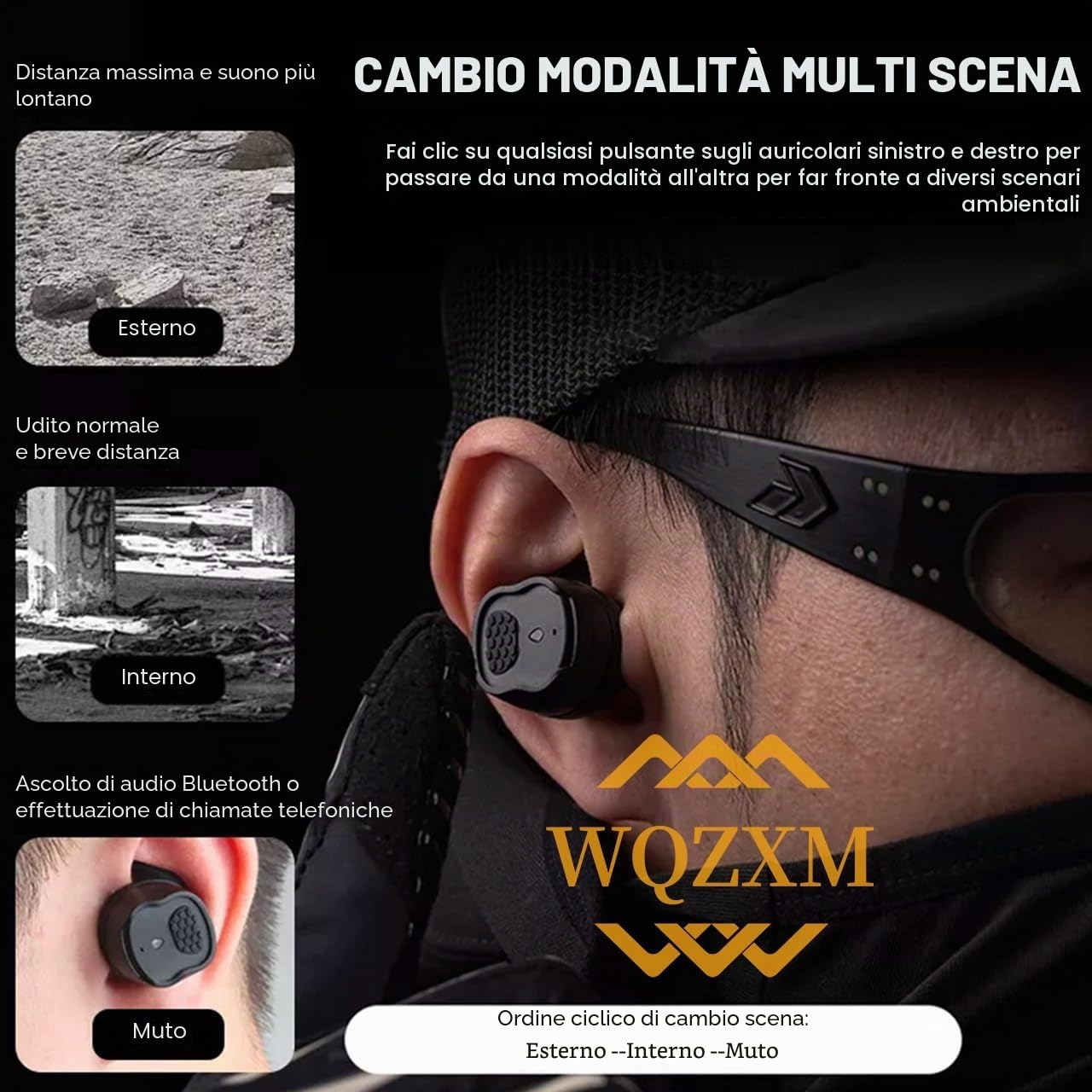 Tappi per Le Orecchie Bluetooth BT5.3 Militare Elettronico Riduzione del Rumore Protezione dell'Udito Tappi per Le Orecchie per Range Shoot Hunting(Green)