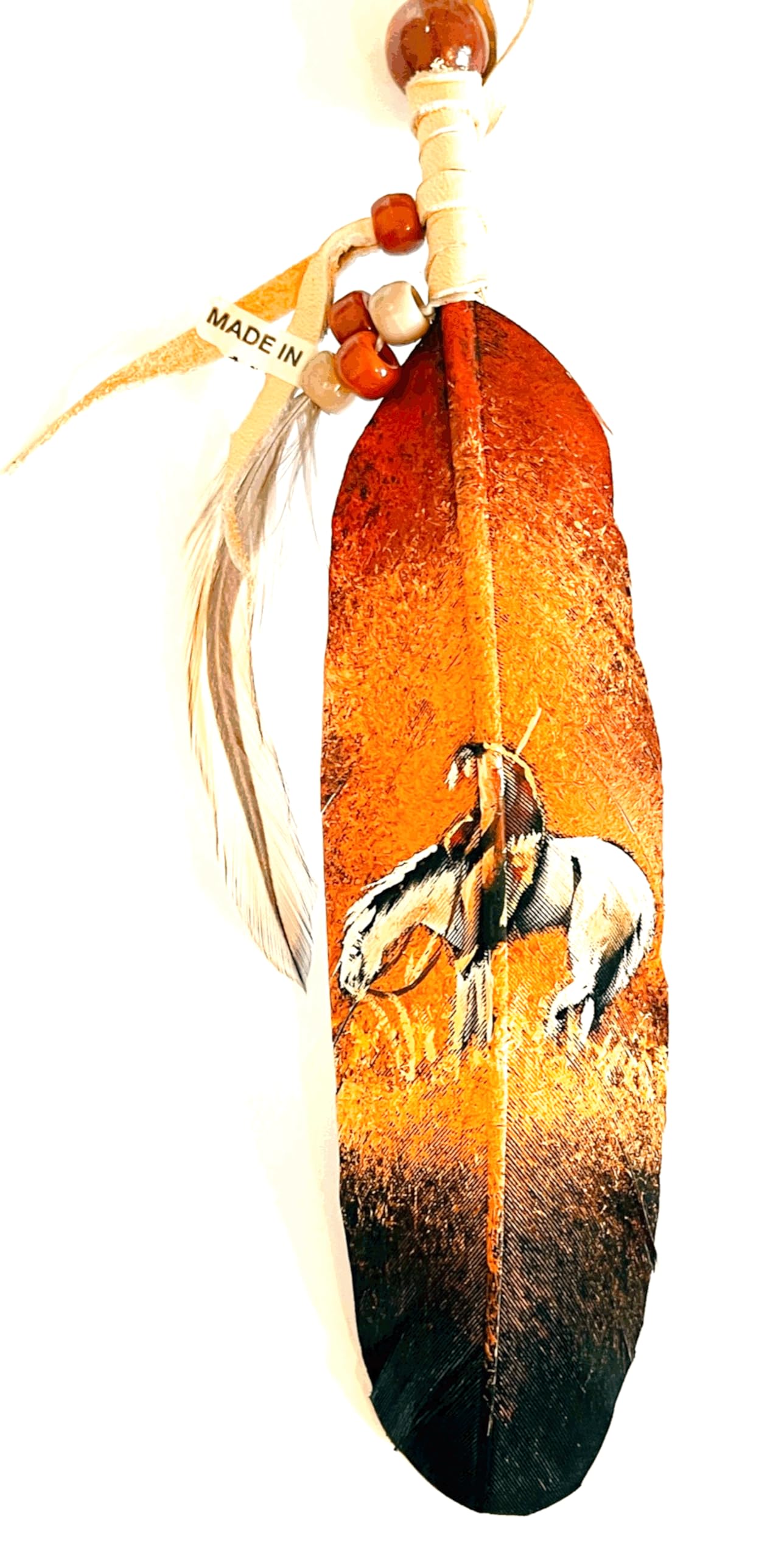 Hand Painted The End of Trail on Large Feather