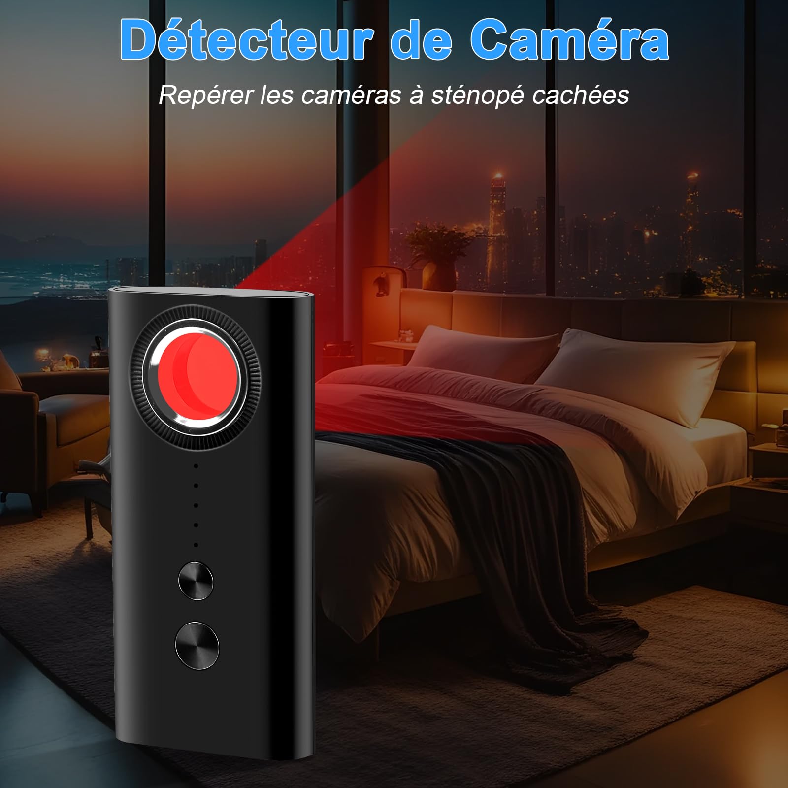 Détecteur de Caméra et Micro Espion - Détecteur de Bugs Caché à Distance pour Bureau, Hôtel, Maison