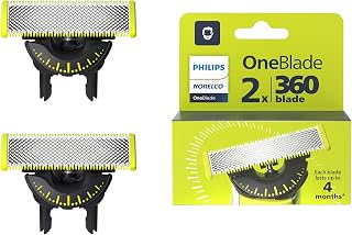 Philips Norelco OneBlade 360 Replacement Blades 2-Pack - Flexible Stainless Steel for Trim, Edge & Shave Any Hair Length