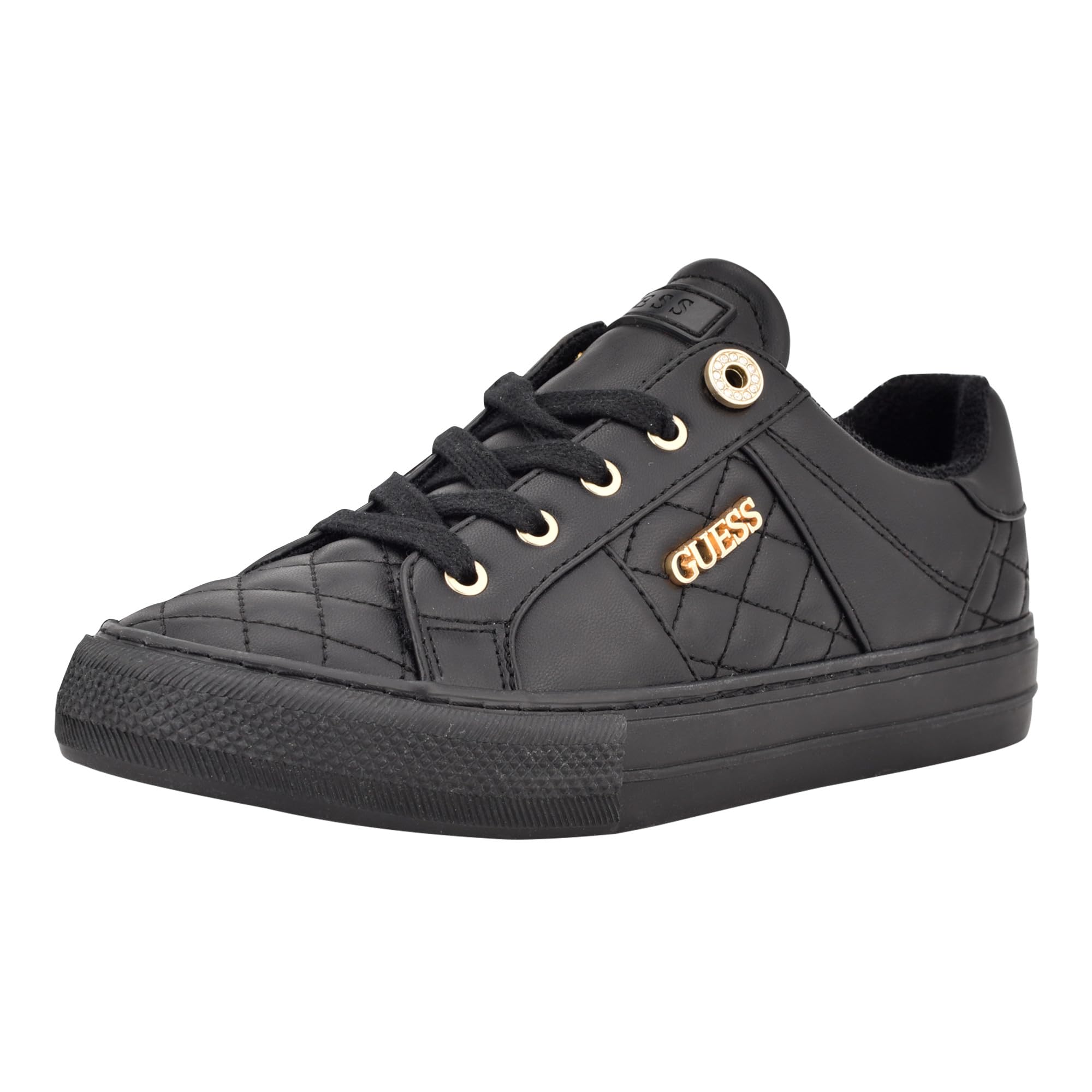 GUESS Women's Loven Sneaker, Black 005, 3.5 UK
