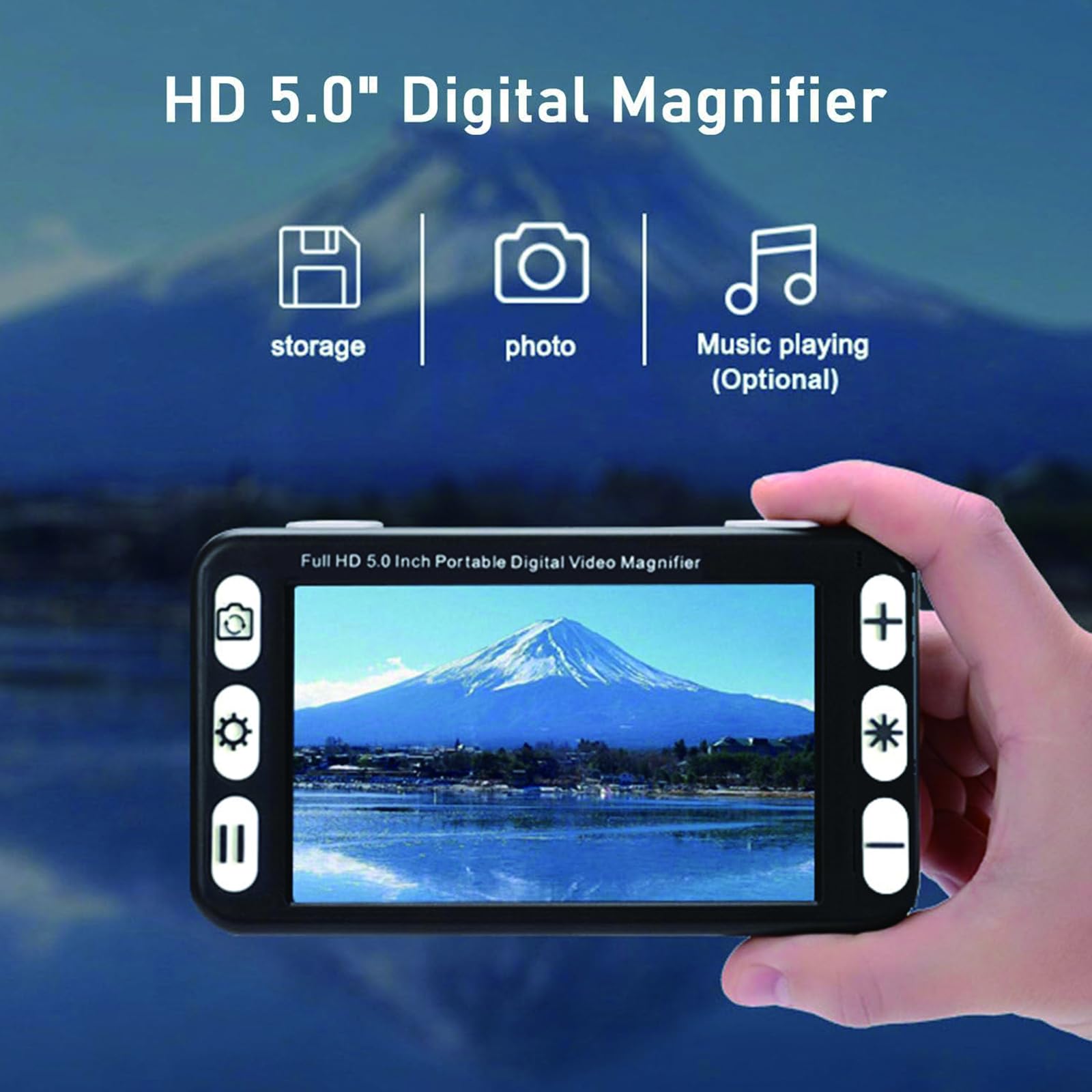 Lupa Digital Portátil De 5 Pulgadas – Ayuda Electrónica De Lectura para Baja Visión, Aumento HD 2X–48X, 26 Modos De Color, Salida HDMI, para Personas Mayores Y con Discapacidad Visual