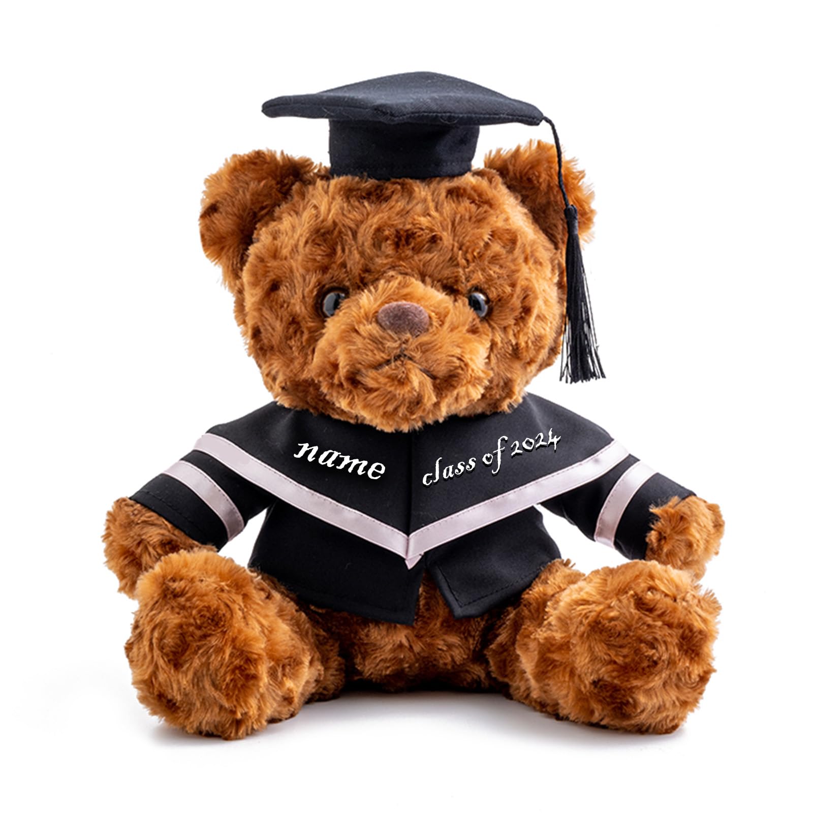 Personalised Gifts Graduation Teddy Bear 2024, Graduation Gifts for Him & Her with Text, Name or Date, Graduation Bear as Personalised Graduation Gifts for Girls/ Boys Graduation Day (10 inch-Brown 1)