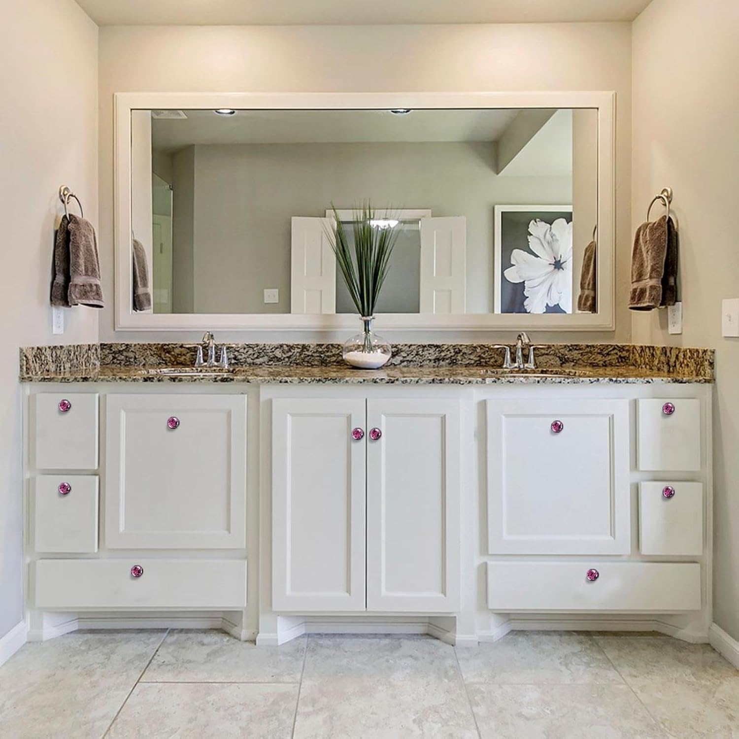 Black Skeleton Pink Pattern (2) Patterned Cabinet Knobs, Durable Drawer Pulls with Screws for Indoor Use