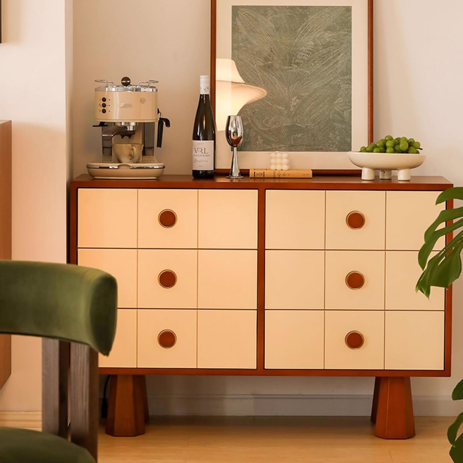 Sideboard Cabinet 120x40x81cm Color Matching Solid Wood Living Room Retro Wall Sideboard Bedroom Medieval Creative Sofa Side Storage Cabinet Sideboard Cabinet with Drawers