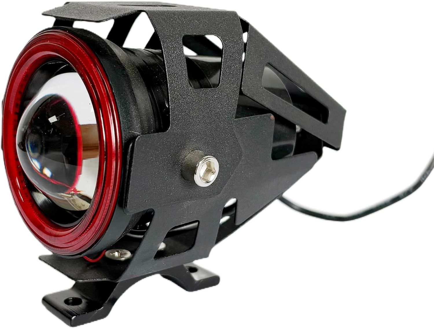 12-84V Electric Scooter/Motorcycle Light LED Headlight Super Bright U7 Fog Light Angel Eye Daytime Running Light Strobe Multi-Function Spotlight Suitable for Electric Vehicles/ATVs/UTVs