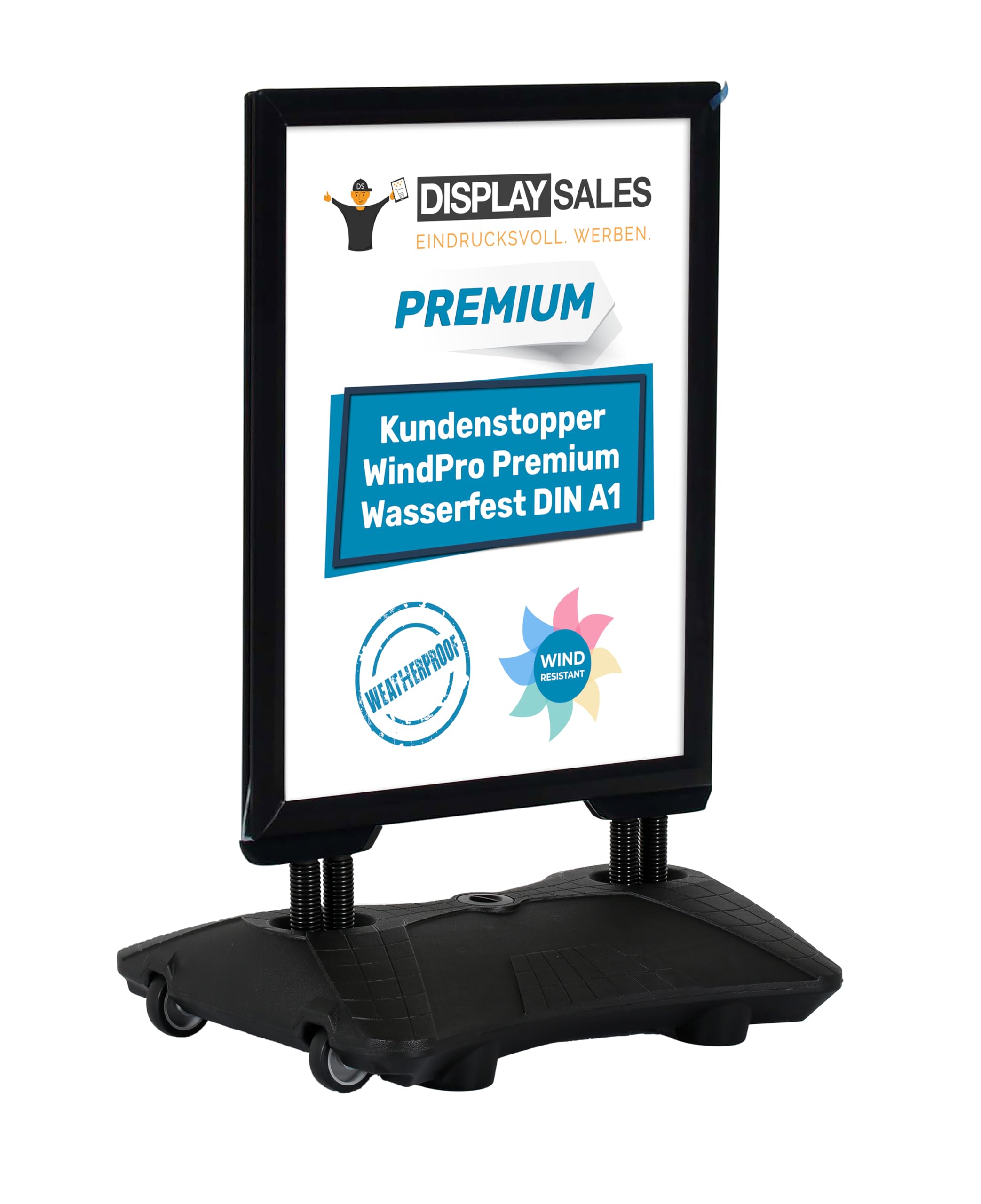 WindPro® PREMIUM | Plakataufsteller A1 wasserfest schwarz | GEN2