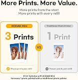KODAK Mini 2 Retro 2x3 Mobile Photo Printer, 38 Sheets, Bluetooth Phone Printer Compatible With iOS & Android Smartphones, Instant Color Prints, 4PASS Dye Sublimation, White - 3