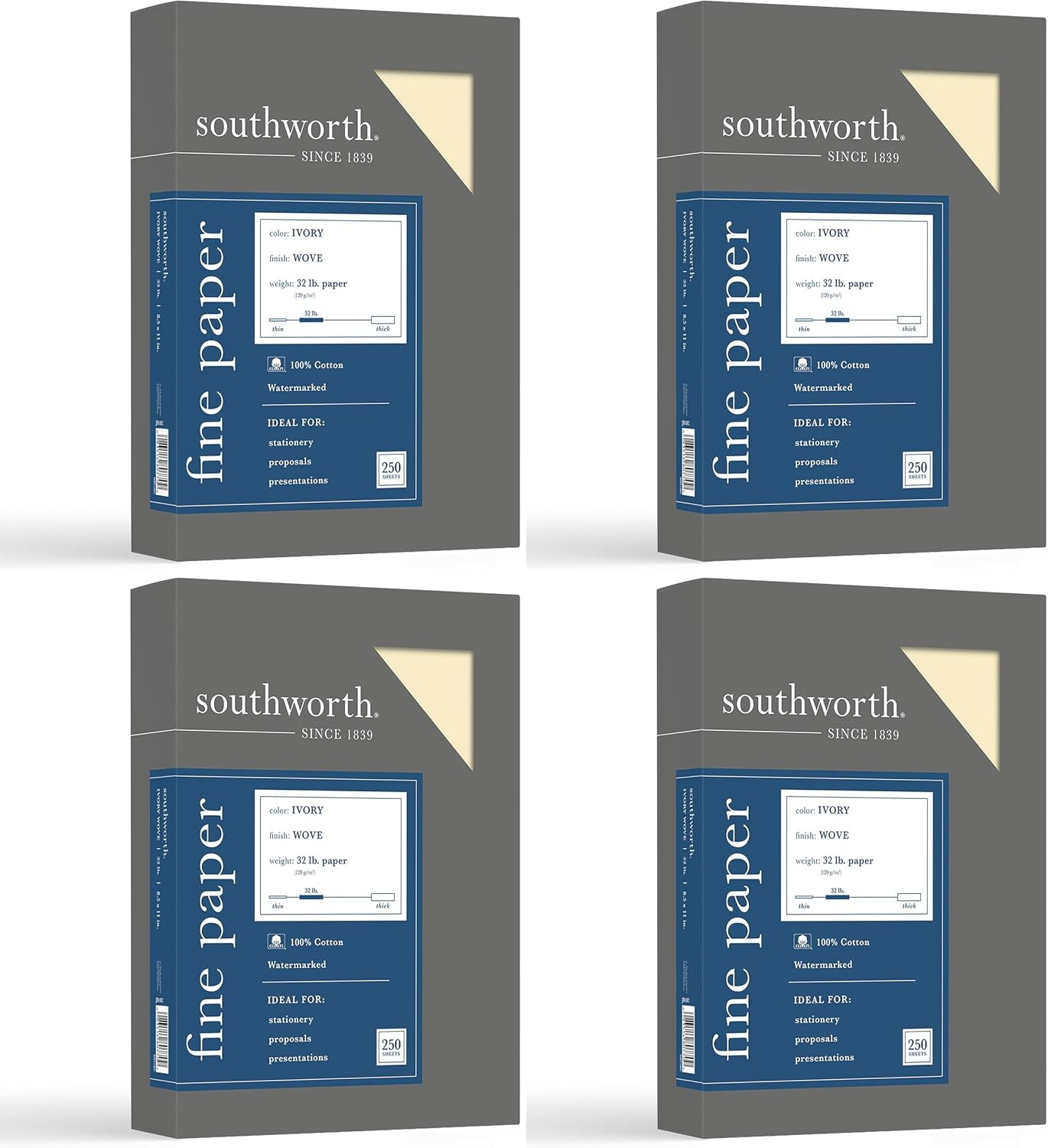 Southworth JD18C 100% Cotton Business Paper White 32 lbs. 8-1/2 x 11 250/Box image 5