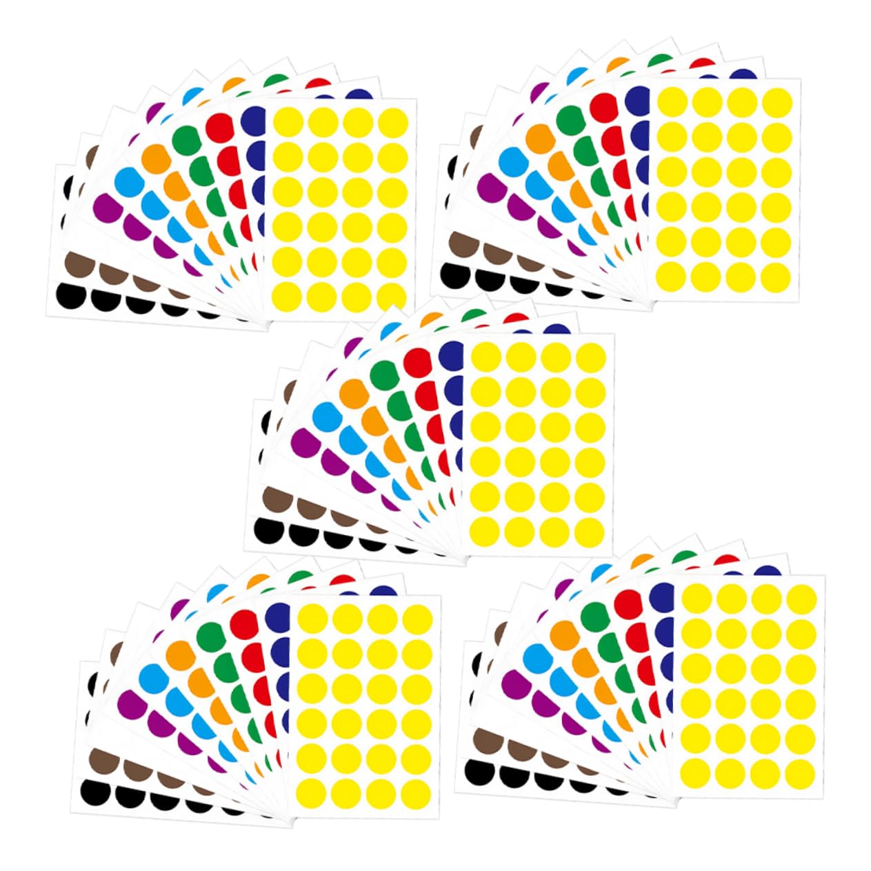 Homoyoyo 5 Set Adesivi A Punti Colorati Punto Etichette Adesive Circolari Autoadesivo Etichette Circolari Adesivi Del Diario Rotondi Piccoli Del Cerchio Carta 50 Fogli*5