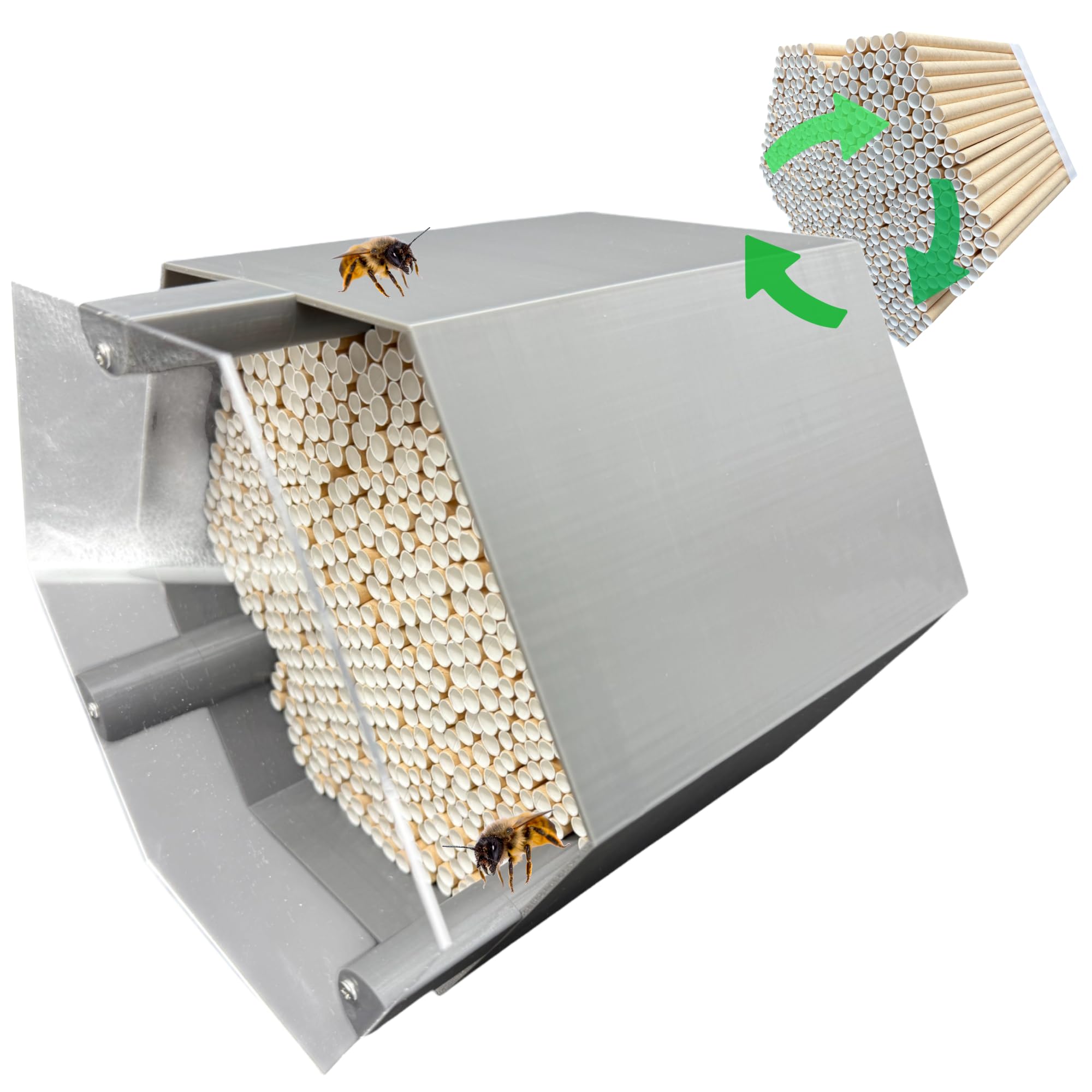 Caja nido para abejas silvestres - Absolutamente duradero y resistente a la intemperie - Hotel para insectos con 600 cajas nido - Hotel de abejas silvestres de alta calidad para los amantes de los