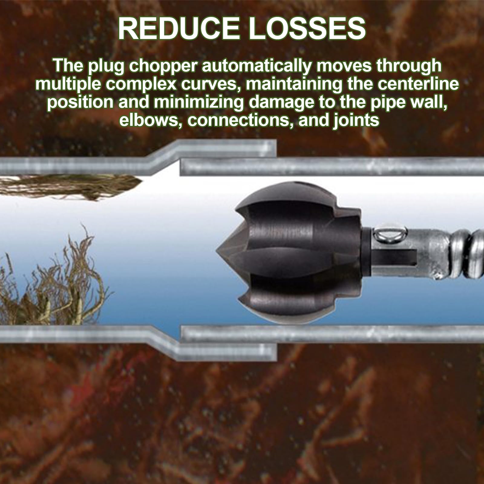 General Wire 2-1/2" ClogChopperTM For 3-4" Pipe,2-1/2CG - View #4