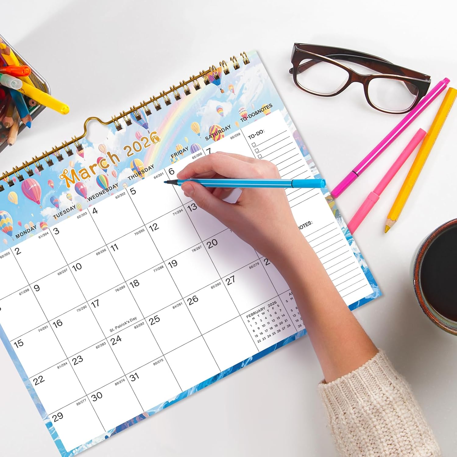 2026-2027 Wall Calendar - Includes January 2026 to June 2027, 18-Month Paper Wall Calendar 11 x 8.5 Inches.Thick Paper with Julian Dates and Block for New Year and Christmas Holidays To-dos ? Notes (G)