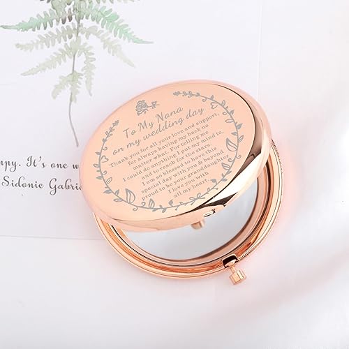 Miniatura 2 de UJIMS Regalo para el día de la boda, espejo de maquillaje para la abuela de la novia, regalo para el día de la boda de la nieta (niñera en mi boda)