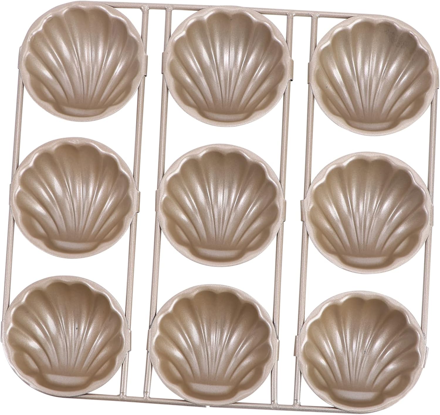 Unomor Shell Shape Cake Mold 9 Even Pan Non-stick Carbon Steel for Diy Baking