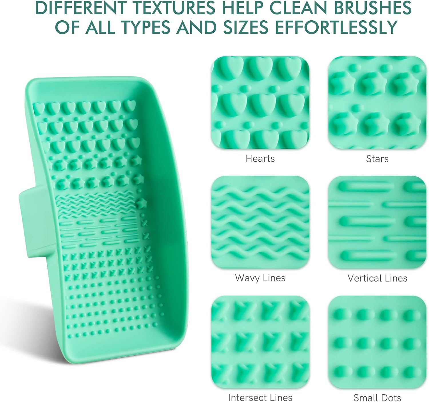 Portable Textured Brush Cleaner Cleansing Palette Silicone Mat Washing Tool Brush Scrubber for Removing Oil & Impurities from Brush Bristles,Mess Free, Cruelty Free, Extend Brush Life, Gray