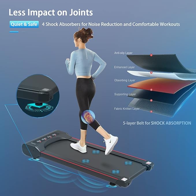 Caminadora Portátil Majnesvon Walking Pad, 2.5HP, 245LBS, LED miniatura 7