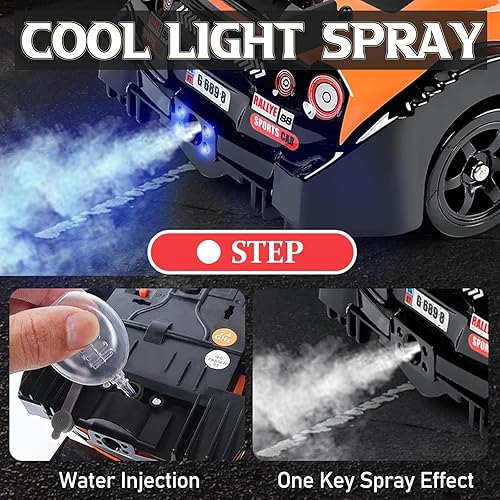 Miniatura 5 de Coche de control remoto RC Drift Car 2.4ghz escala 116 4WD de alta velocidad RC Vehículo con luces LED, dos baterías y neumáticos a la deriva,