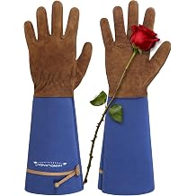 Long Gardening Gloves for Women Men - Leather Rose Pruning Gloves Thorn Proof