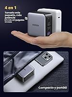 Vista 5 de UGREEN Nexode Cargador USB C GaN de 100W, Adaptador de Corriente Rápido Compacto Plegable de 4 Puertos para Cargador de Laptop para MacBook Pro/Air