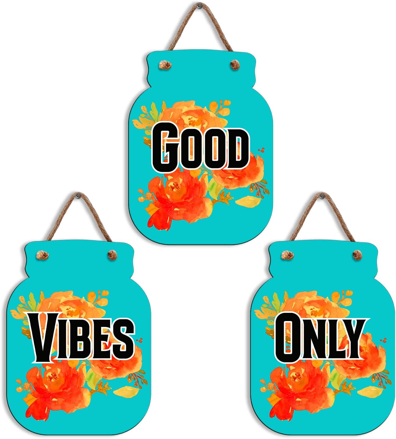 Sehaz Artworks Home Decor Items For Living Room | Wooden Wall Hangings For Home Decoration | Home Decoration Items Stylish | Room Decor Wall Decor Items For Bedroom | Wall Art |Good Vibes Only - 30 Cm