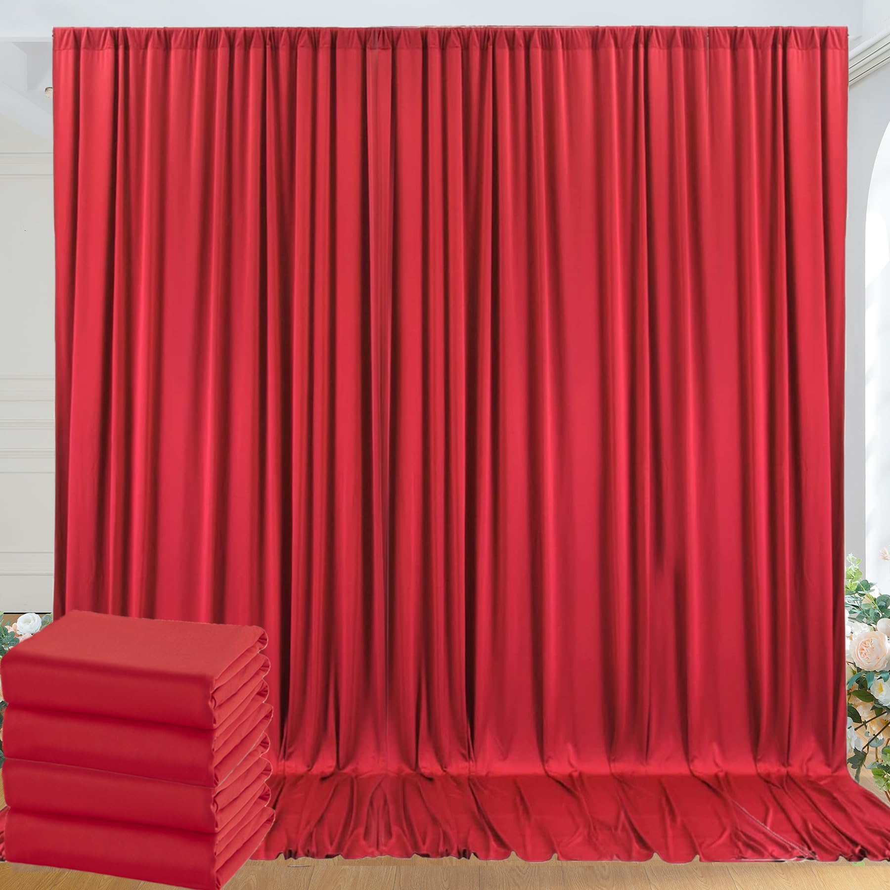 10ft x 10ft Wrinkle Free Black Backdrop Curtains for Parties, 2 Panels 5ftx10ft Polyester Photo Backdrop Drapes for Wedding Birthday Graduation Photography Background — view 31