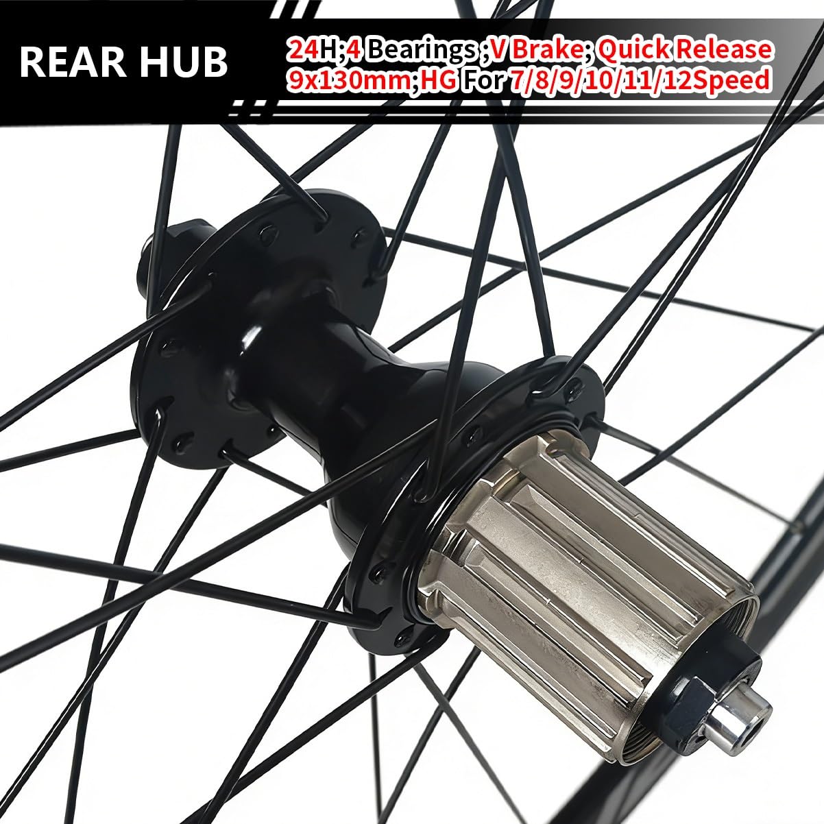 Juego De Ruedas para Bicicleta De Carretera 700C Ruedas Delanteras Y Traseras De Aleación De Aluminio Freno V-Brake Buje QR para Cassette De 7-12 Velocidades Altura De La Llanta 40mm