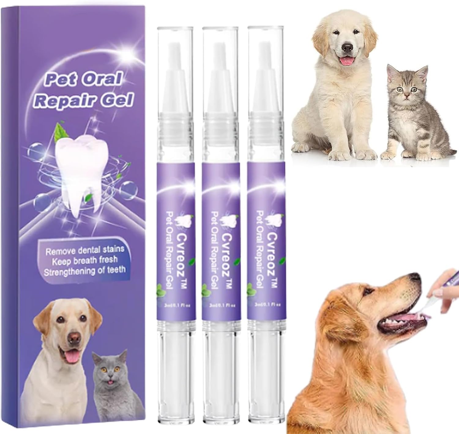 Cvreoz Pet Oral Repair Gel Pet Teeth Whitening Pen