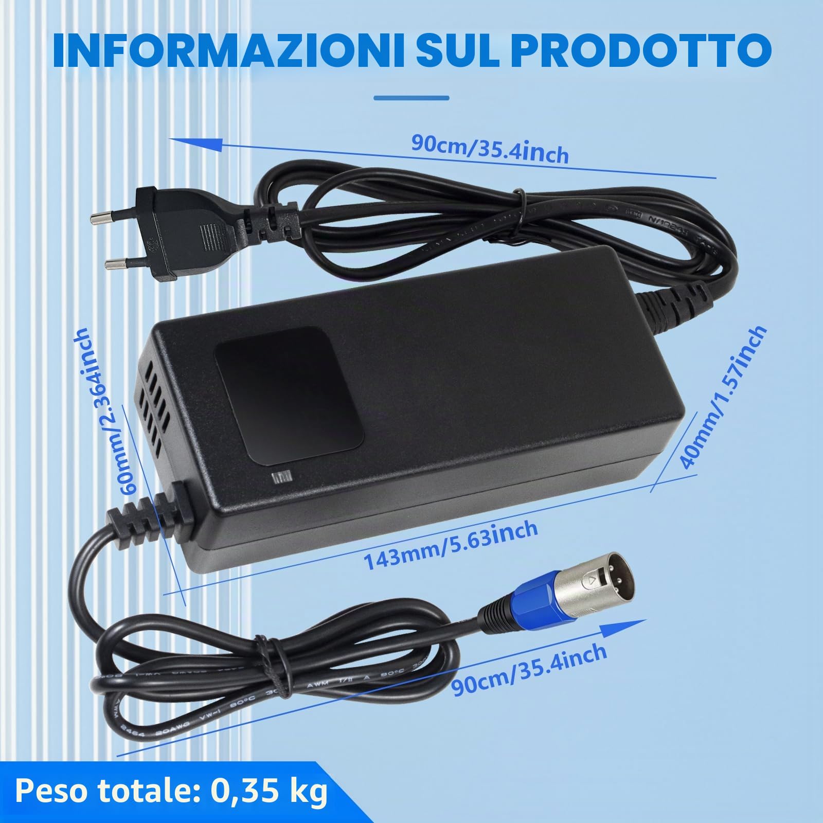 Caricabatteria da 54,6 V 2 A per e-bike e-scooter 48 V 13S batteria al litio con spina XLR a 3 pin, 48 V agli ioni di litio con display ventola integrata