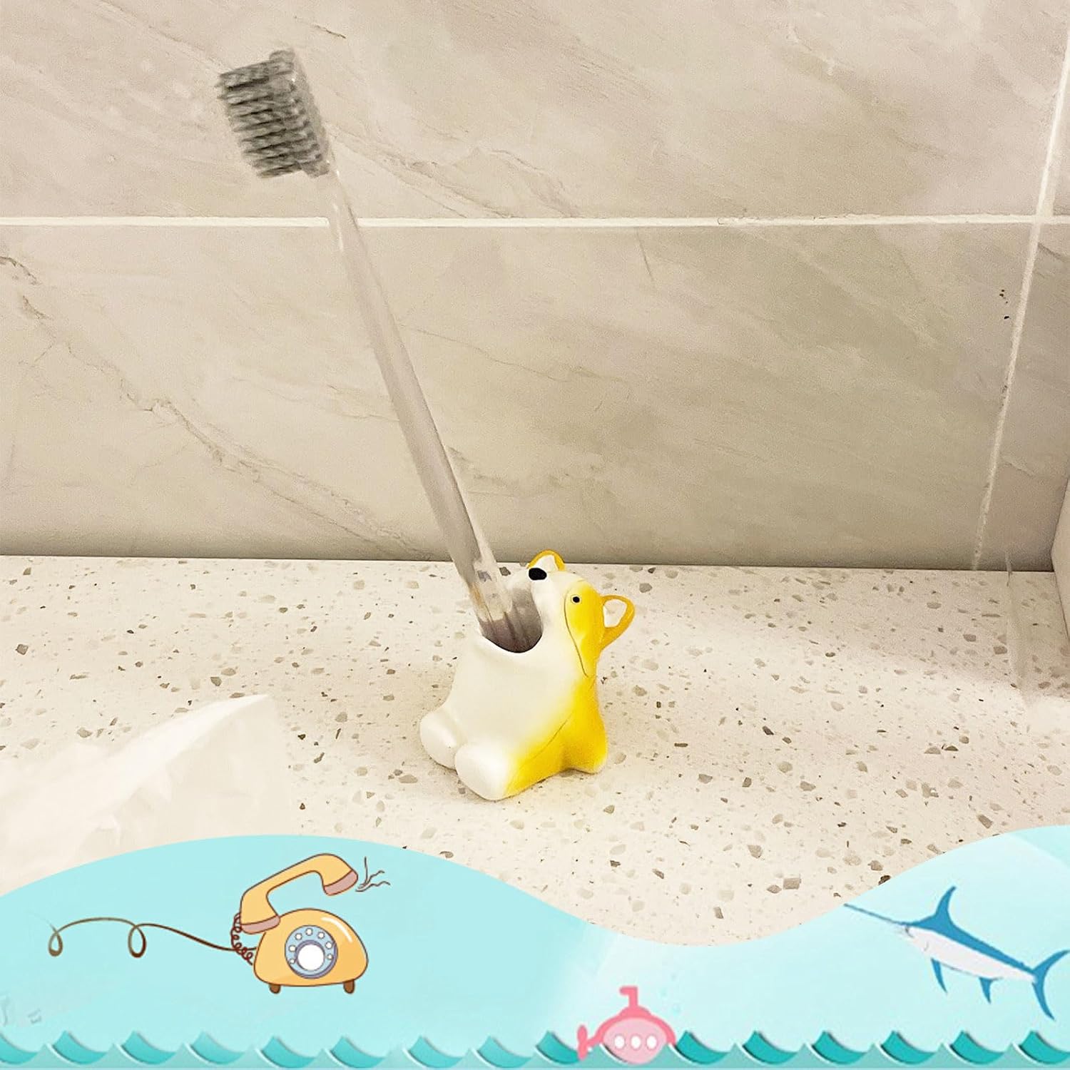 Cute Cartoon Animal Corgi Mini Toothbrush Holder Stand for Bathroom