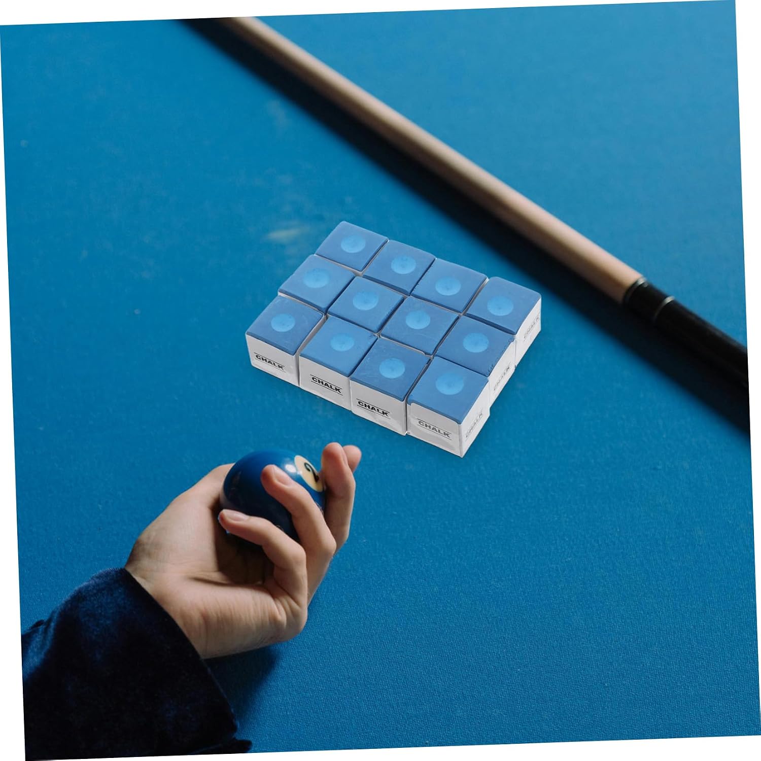 12pcs Billiard Cue Chalk Cubes Pool Table Accessories for Snooker and Cue Sports Easy to Use and Maintain