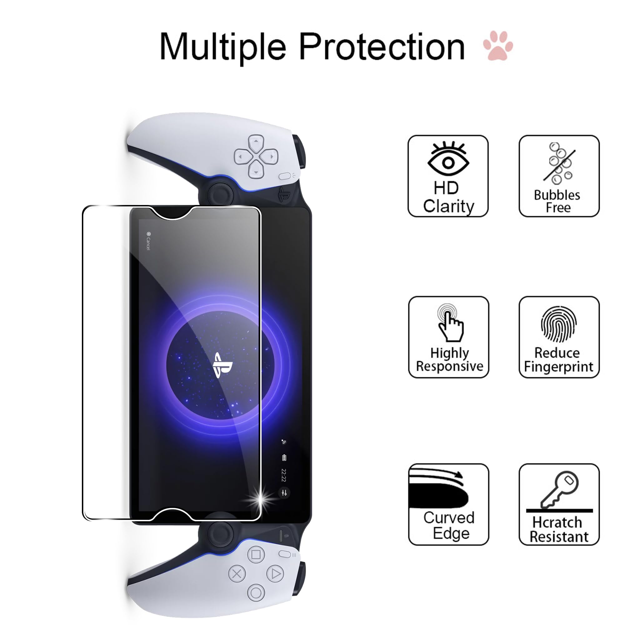 [3 Piezas Cristal Templado para Sony PS5 PlayStation Portal Protector de Pantalla Película Protectora Vidrio Templado para PS Portal, Sin Burbujas, Dureza 9H, Resistente a Arañazos