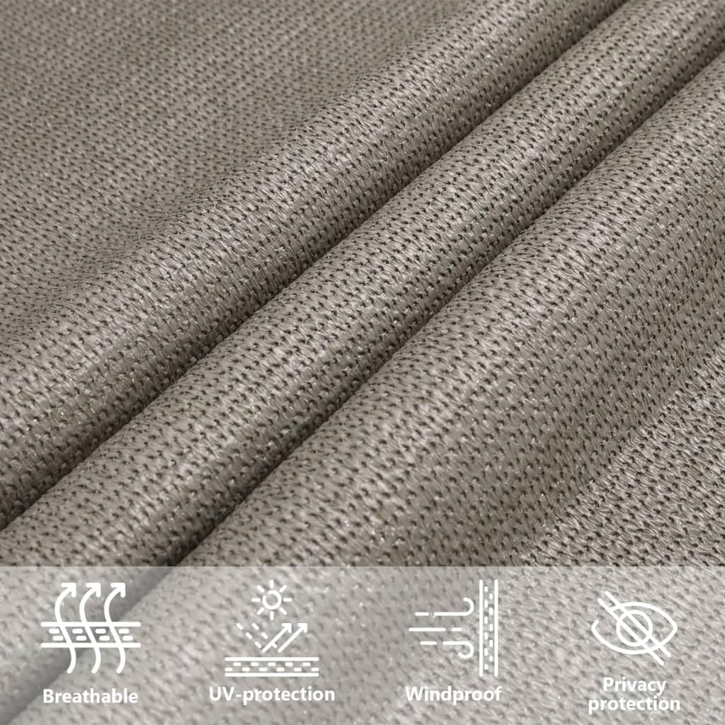 vidaXL Vela Parasole 160 g/m² Rettangolare Grigio Chiaro 5x7 m in HDPE, vela ombreggiante, ombra da patio, tettoia ombreggiante, vela da giardino
